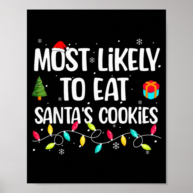 Funny Christmas Saying Santa's Hat Family Party Me Poster (Front)