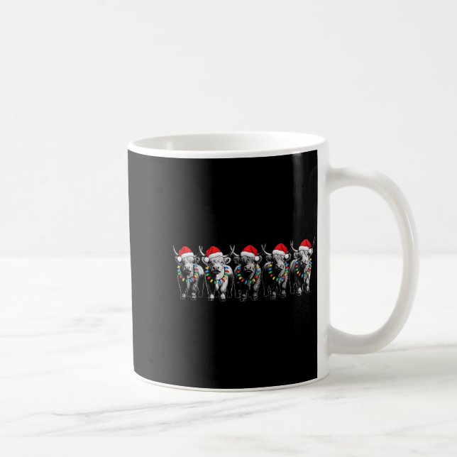 Funny Christmas Scottish Highland Cow Xmas Farm An Coffee Mug (Right)