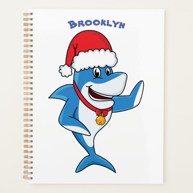 Funny Christmas shark cartoon illustration (Devant)