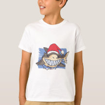 Funny Christmas SHARK Cartoon Teen Boy Girl Kids