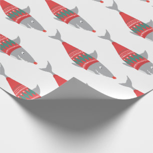 Funny Christmas Shark Wrapping Paper