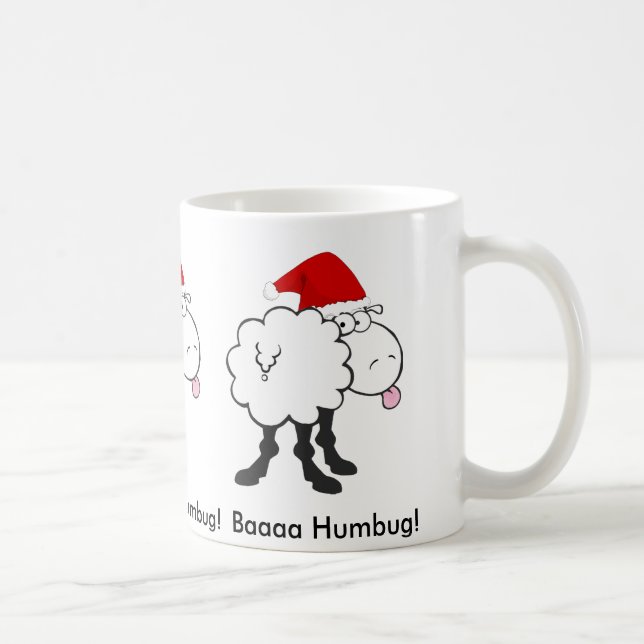 funny christmas sheep bah humbug mug (Right)