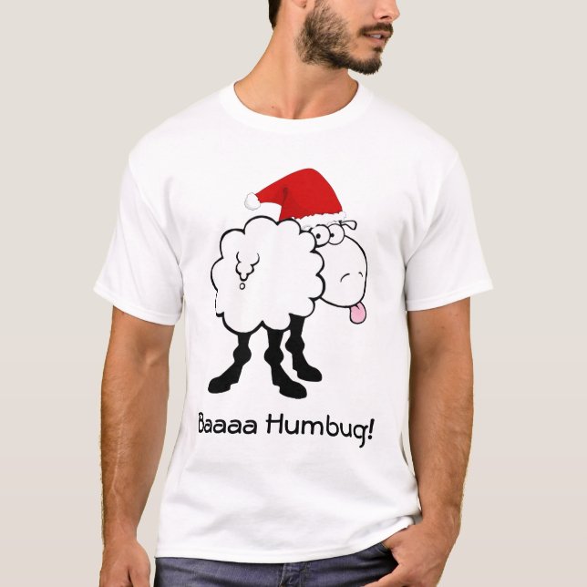 funny christmas sheep bah humbug tshirt (Front)