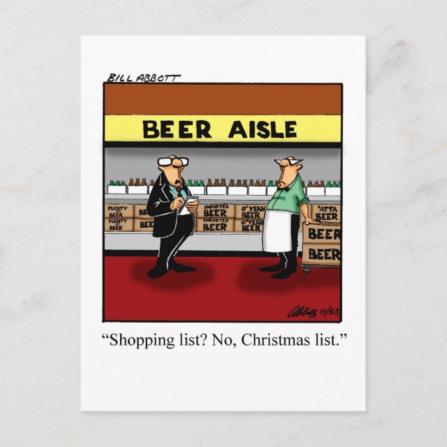 Funny Christmas Shopping Humour Carte postale (Devant)