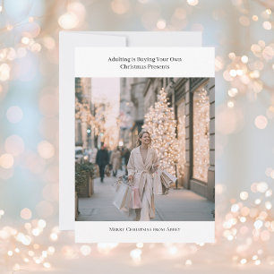 Funny Christmas Shopping Photo Holiday Card