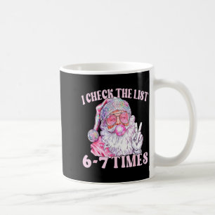 Funny Christmas Six Seven Meme Santa I Check List  Coffee Mug