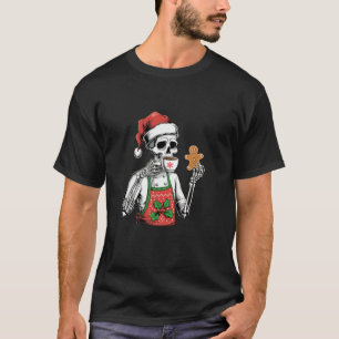 Funny Christmas Skeleton Chef Gingerbread Man Coff T-Shirt