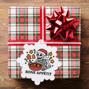 Funny Christmas Skeleton – Cookie Baking Gift Tag Ornament Card