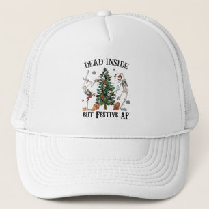 Funny Christmas Skeleton - Dead Inside But Festive Trucker Hat