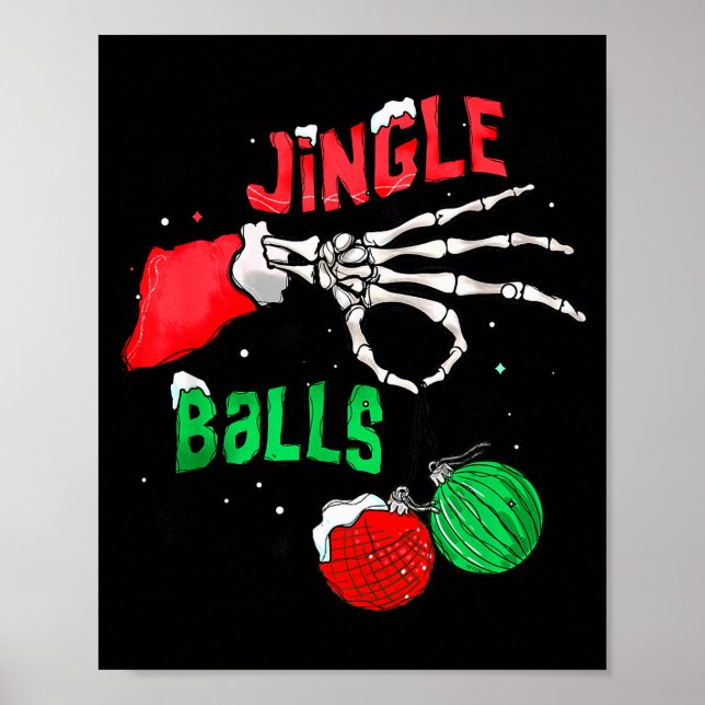 Funny Christmas Skeleton Jingle Funny Xmas Matchin Poster (Front)