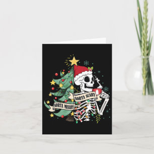 Funny Christmas Skeleton Sorta Merry Sorta Scary F Card