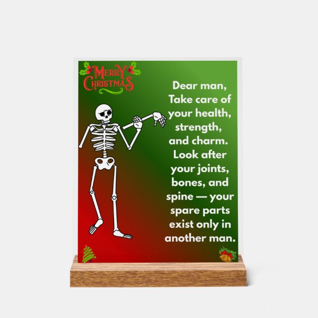 Funny Christmas Skeleton Wishes for man (Recto)