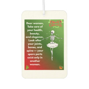 Funny Christmas Skeleton Wishes for woman Holiday  Air Freshener