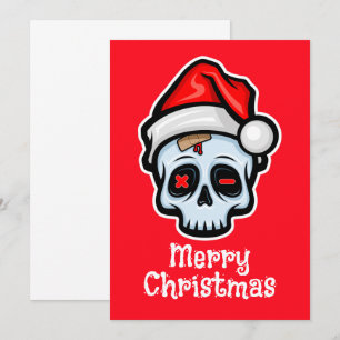 Funny Christmas Skull, Merry Christmas Invitation