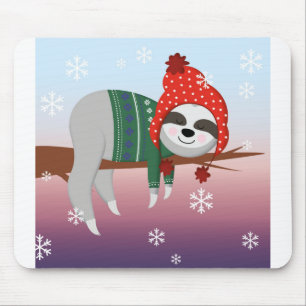 funny christmas sloth mouse pad