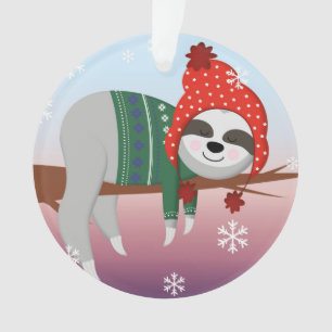 funny christmas sloth ornament
