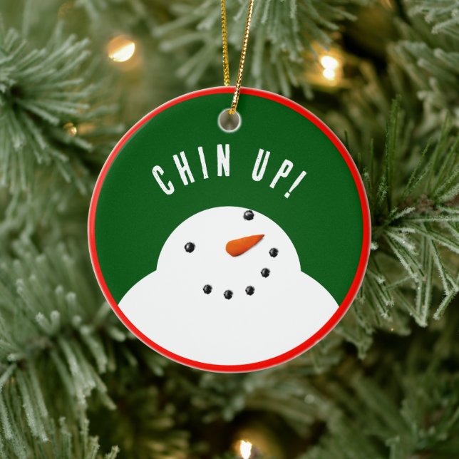 Funny Christmas Snowman Ceramic Ornament (Tree)