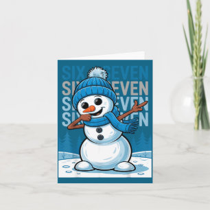 Funny Christmas Snowman Dabbing Xmas Dab Six Seven Card