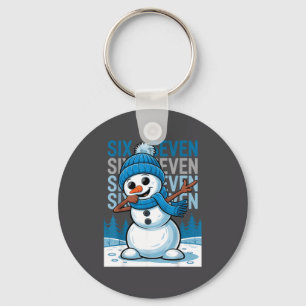 Funny Christmas Snowman Dabbing Xmas Dab Six Seven Keychain