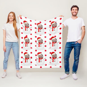 Funny Christmas Snowman Fleece Blanket