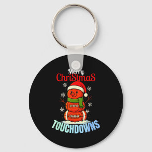 Funny Christmas Snowman Football For Men & Boy Keychain