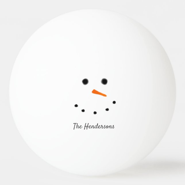 Funny Christmas Snowman Personalized Ping Pong Ball (Front)