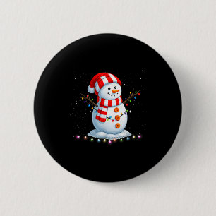 Funny Christmas Snowman Tee Cute Santa Men Women K 2 Inch Round Button