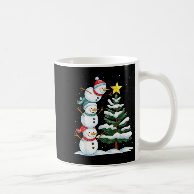 Funny Christmas Snowman Topper Tree Holiday Family Coffee Mug (Right)