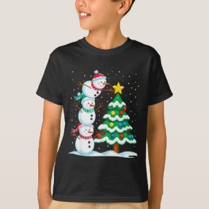 Funny Christmas Snowman Topper Tree Holiday Family T-Shirt