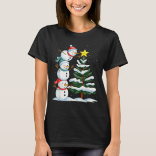 Funny Christmas Snowman Topper Tree Holiday Family T-Shirt