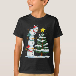 Funny Christmas Snowman Topper Tree Holiday Family T-Shirt