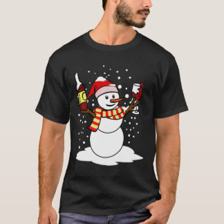 Funny Christmas Snowman Wine Gift For Wine Lover T-Shirt