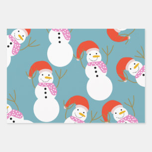 Funny Christmas Snowman Wrapping Paper Sheet
