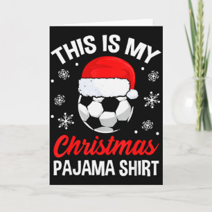 Funny Christmas Soccer Ball Pajama Pj Outfit Men W Card