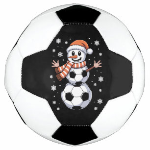 Funny Christmas Soccer Balls Tree As Snowman