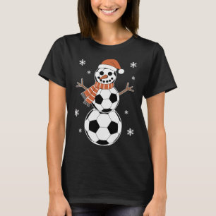 Funny Christmas Soccer Bylls As Snowman Men Boys K T-Shirt