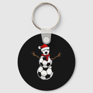 Funny Christmas Soccer Bylls Santa Snowman Keychain