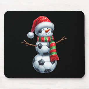 Funny Christmas Soccer Bylls Snowman Mouse Pad