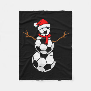 Funny Christmas Soccer Santa Snowman  Fleece Blanket