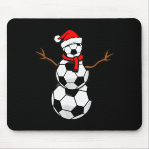 Funny Christmas Soccer Santa Snowman Mouse Pad