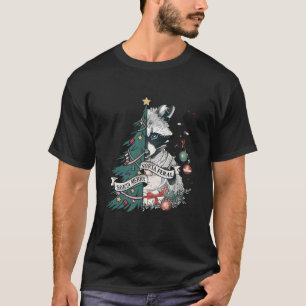 Funny Christmas Sorta Merry Sorta Feral Raccoon Xm T-Shirt