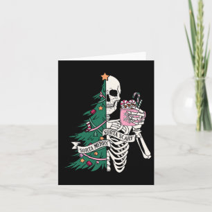 Funny Christmas Sorta Merry Sorta Scary Skeleton X Card
