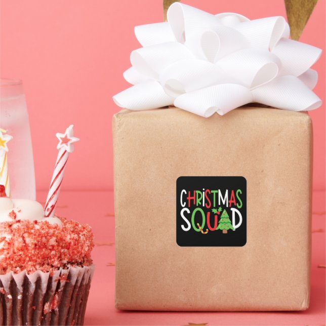 Funny Christmas Squad Family Holiday  Square Sticker (Party)