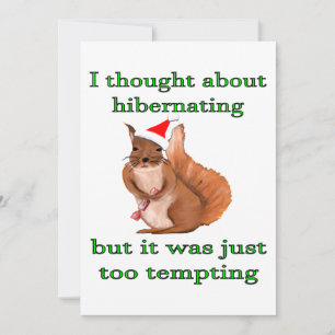 Funny Christmas Squirrel  Holiday Card