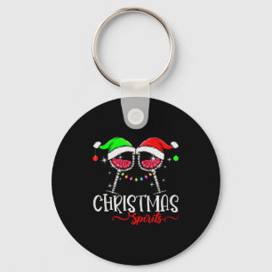 Funny Christmas Srits Gles Of Wine Party Xmas Paja Keychain