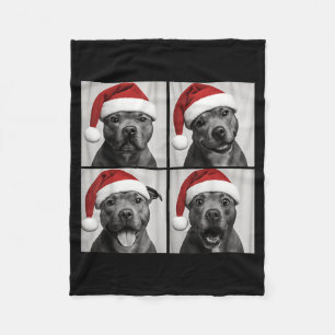 Funny Christmas Staffordshire Bull Terrier Santa P Fleece Blanket