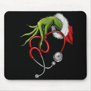 Funny Christmas Stethoscope Mouse Pad