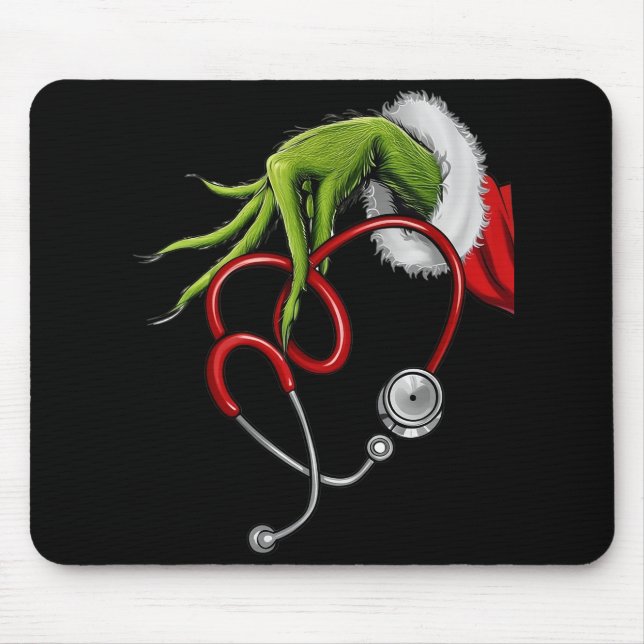 Funny Christmas Stethoscope Mouse Pad (Front)