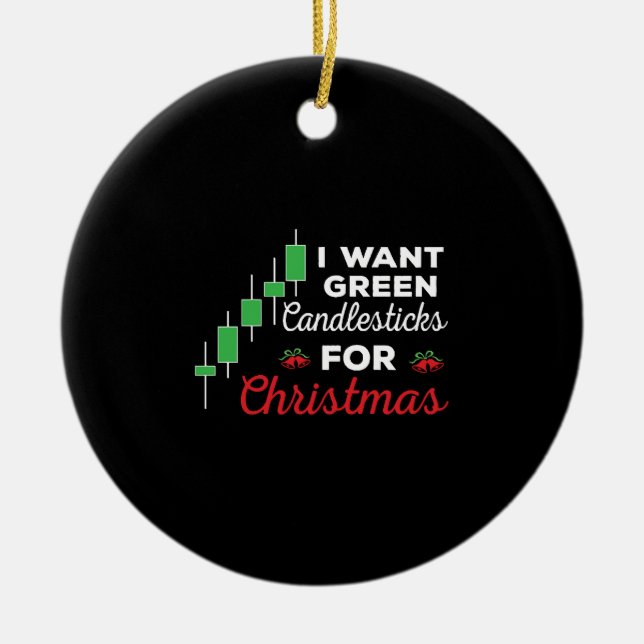 Funny Christmas Stock Market Trading Ceramic Ornament (Front)