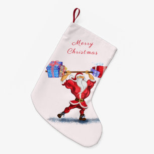 Funny Christmas Stocking Bodybuilder Santa Claus